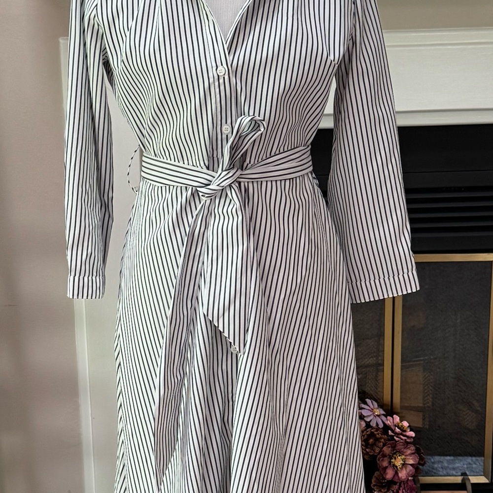 Purple Snow Black and White Wrap Shirt Dress